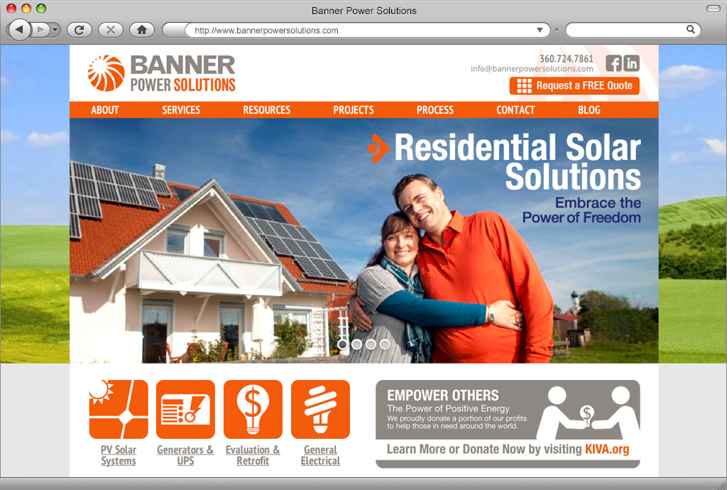 Banner Power Solutions Website Home Page