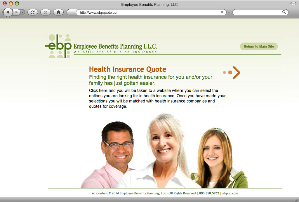 Employee Benefits Planning Landing Page for EBPQuote.com